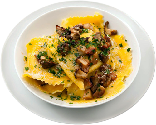 Cheese Ravioli with Crab and Garlic