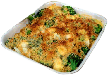 Broccoli & Cauliflower Gratin with Cheddar Cheese