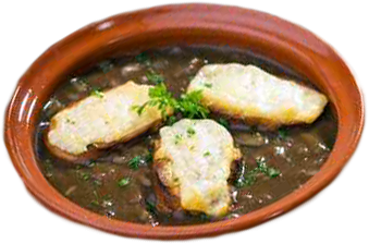 Tuscan Onion Soup with Shaved Parmesan