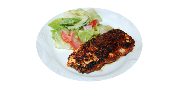 Warm Salmon and Green Leaf Salad