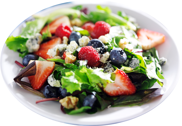 Greens with Fruit and Blue Cheese