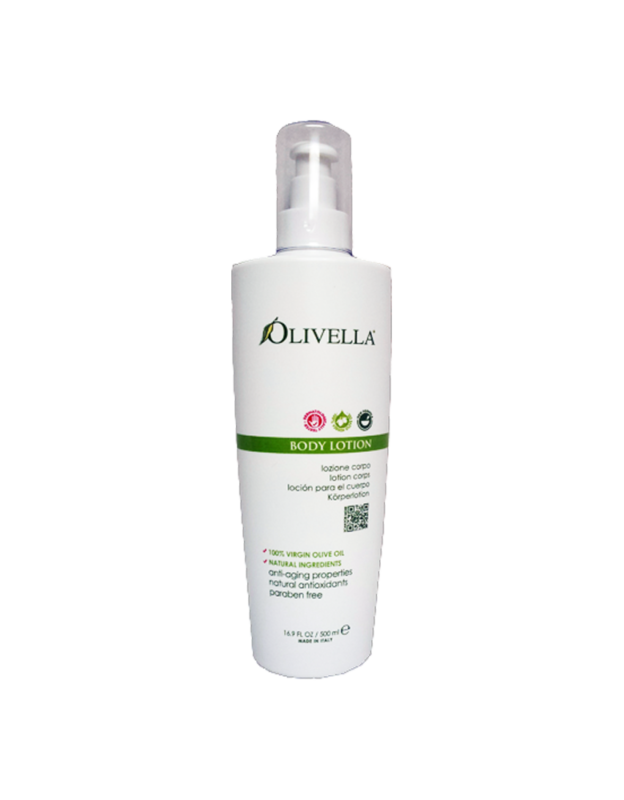Olivella body lotion with a pump. 16.9 Oz